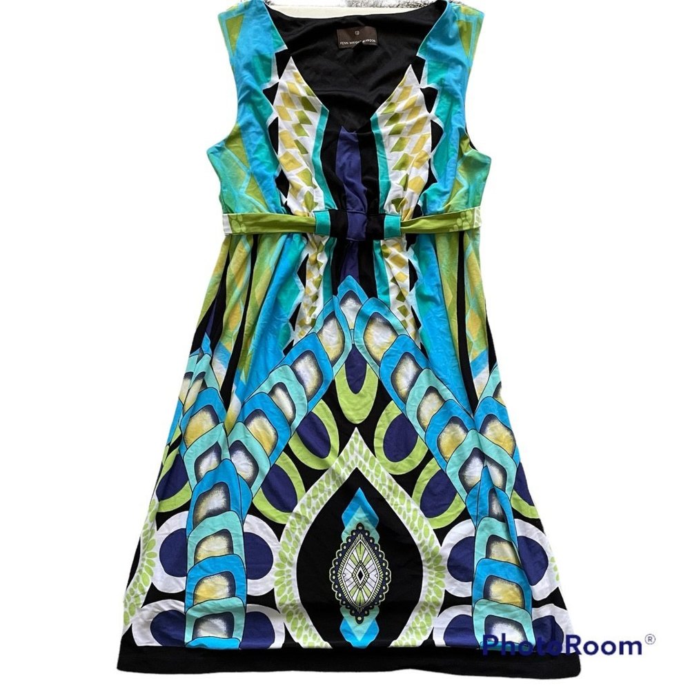 Fenn Wright Manson‎ Multicolor Ladies Geometric Career Sleeveless Dress, 6